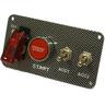 View Item 12V Carbon Fibre Effect Switching Panel With 3 Toggle Switch & Push Start